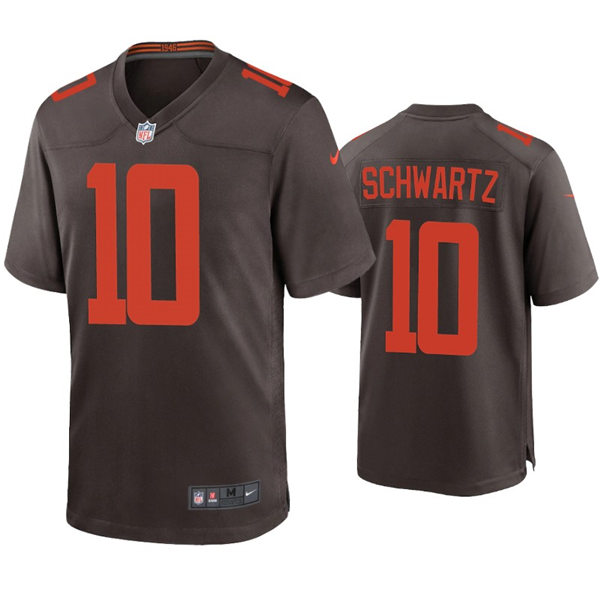 Mens Cleveland Browns #10 Anthony Schwartz  Nike Brown Alternate Player Vapor Limited Jersey