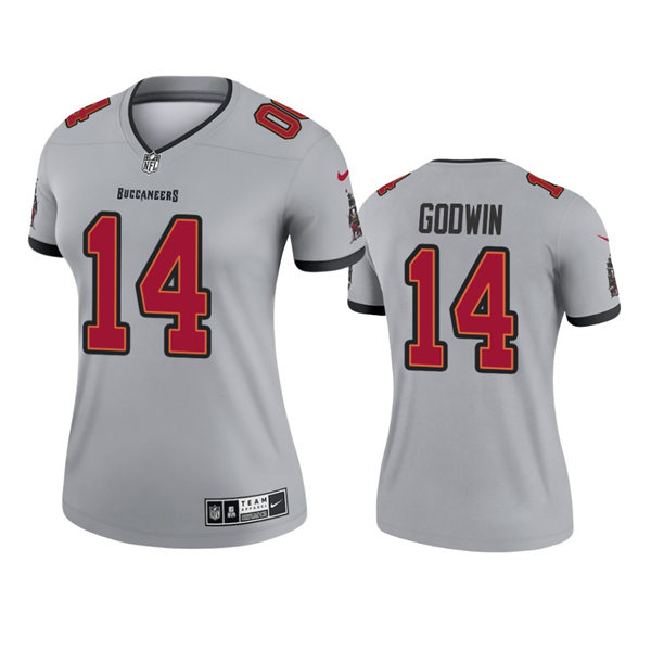 Womens Tampa Bay Buccaneers #14 Chris Godwin Nike Gray Inverted Legend Jersey 