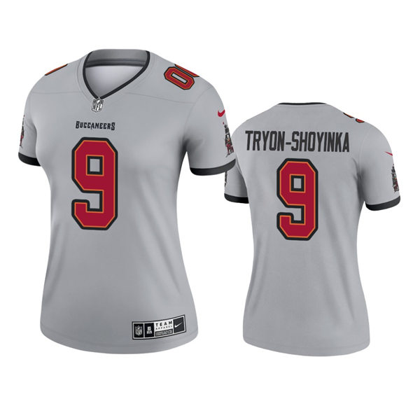 Womens Tampa Bay Buccaneers #9 Joe Tryon-Shoyinka Nike Gray Inverted Legend Jersey 