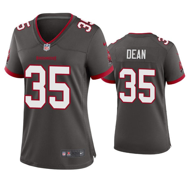 Womens Tampa Bay Buccaneers #35 Jamel Dean Nike Pewter Alternate Limited Jersey