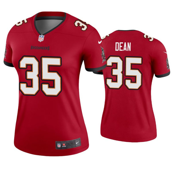 Womens Tampa Bay Buccaneers #35 Jamel Dean Nike Red Limited Jersey