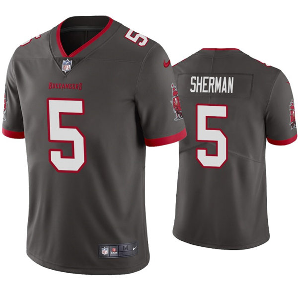Mens Tampa Bay Buccaneers #5 Richard Sherman Nike Pewter Alternate Vapor Limited Jersey