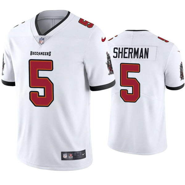 Mens Tampa Bay Buccaneers #5 Richard Sherman Nike Road White Vapor Limited Jersey