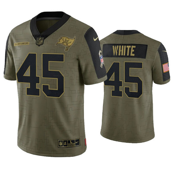 Mens Tampa Bay Buccaneers #45 Devin White Nike Olive 2021 Salute To Service Limited Jersey