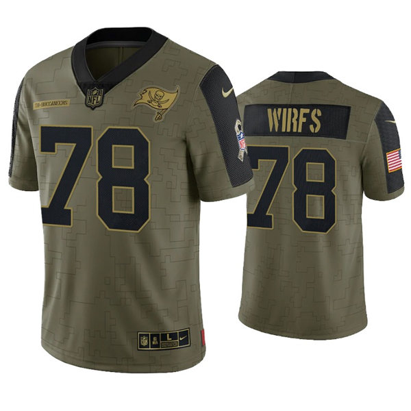 Mens Tampa Bay Buccaneers #78 Tristan Wirfs Nike Olive 2021 Salute To Service Limited Jersey