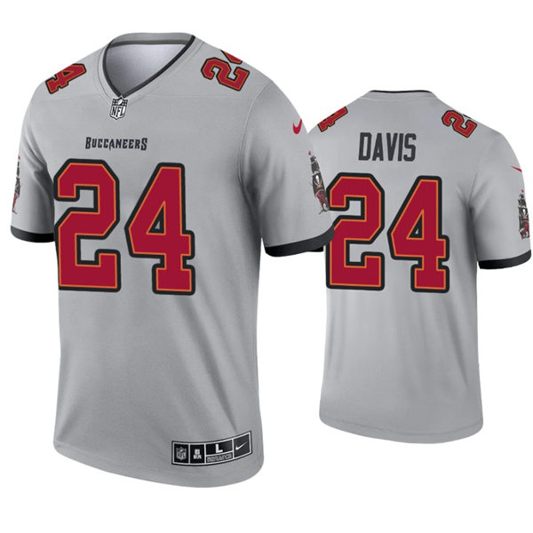 Mens Tampa Bay Buccaneers #24 Carlton Davis III Nike Gray 2021 Inverted Legend Limited Jersey