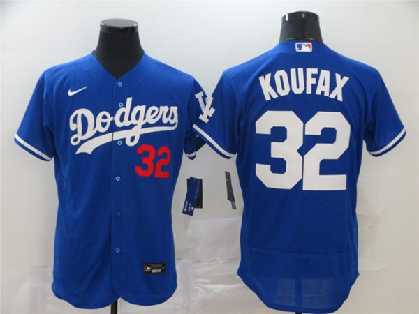 Mens Los Angeles Dodgers #32 Sandy Koufax Nike Royal Alternate FlexBase Jersey