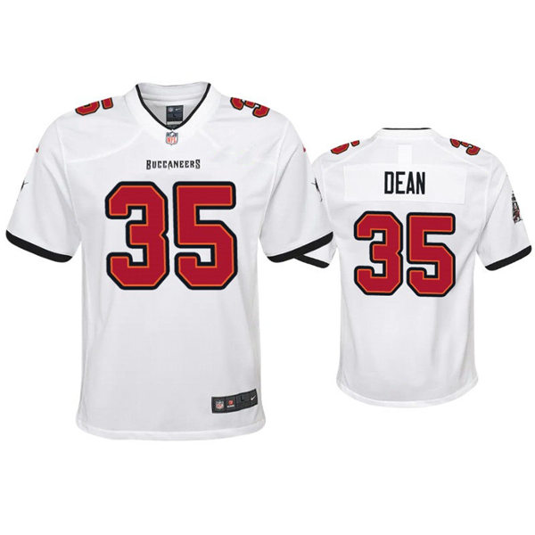 Youth Tampa Bay Buccaneers #35 Jamel Dean Nike Road White Limited Jersey