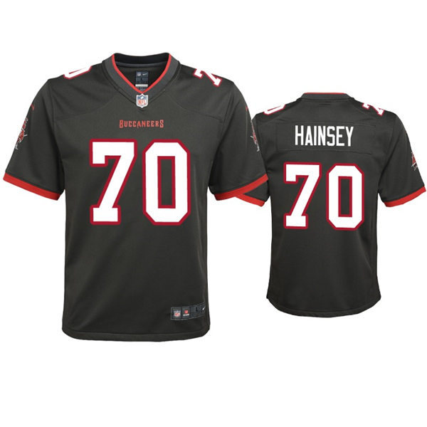 Youth Tampa Bay Buccaneers #70 Robert Hainsey Nike Pewter Alternate Limited Jersey