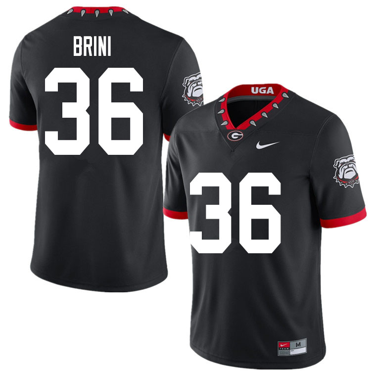 Mens Georgia Bulldogs #36 Latavious Brini Nike Black Alternate Mascot 100th Anniversary College Football Game Jersey