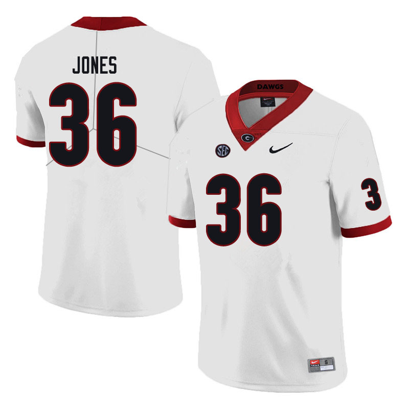 Mens Georgia Bulldogs #36 Garrett Jones Nike Black College Football Game jersey