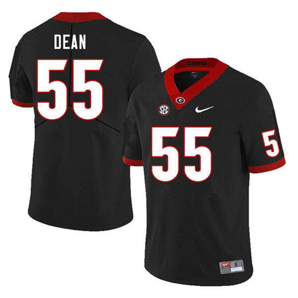 Mens Georgia Bulldogs #55 Marlin Dean Nike Black College Football Game jersey