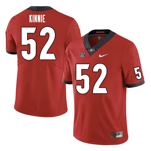 Mens Georgia Bulldogs #52 Cameron Kinnie Nike Red Home College Football Game jersey