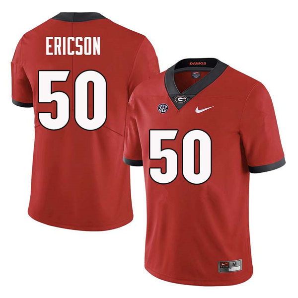 Mens Georgia Bulldogs #50 Warren Ericson Nike Red Home College Football Game jersey