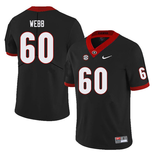 Mens Georgia Bulldogs #60 Clay Webb Nike Black College Football Game jersey