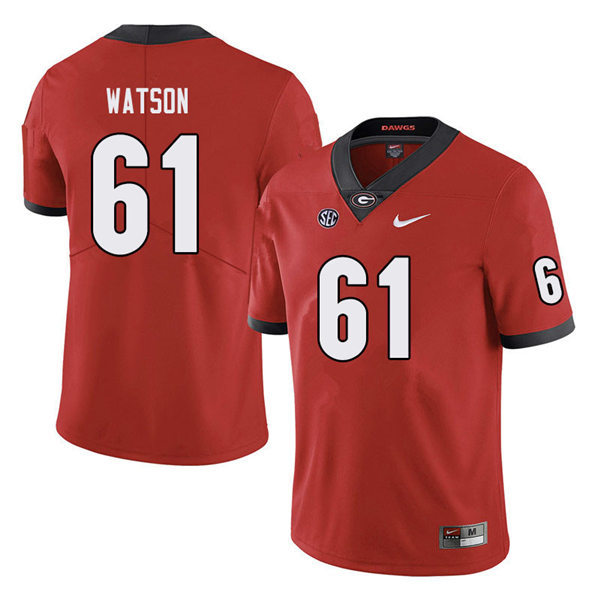 Mens Georgia Bulldogs #61 Blake Watson Nike Red Home College Football Game jersey
