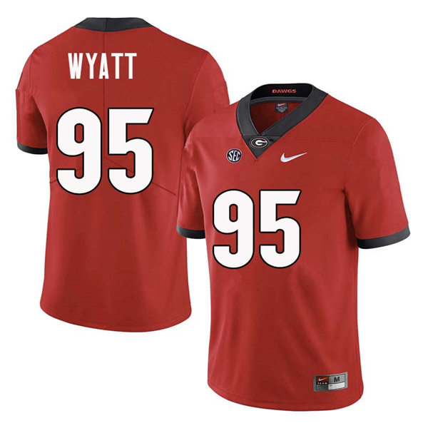 Mens Georgia Bulldogs #95 Devonte Wyatt Nike Red Home College Football Game jersey