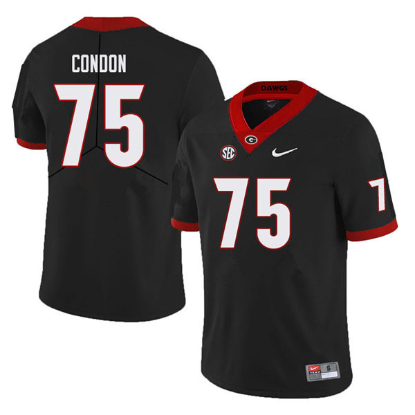Mens Georgia Bulldogs #75 Owen Condon Nike Black College Football Game jersey