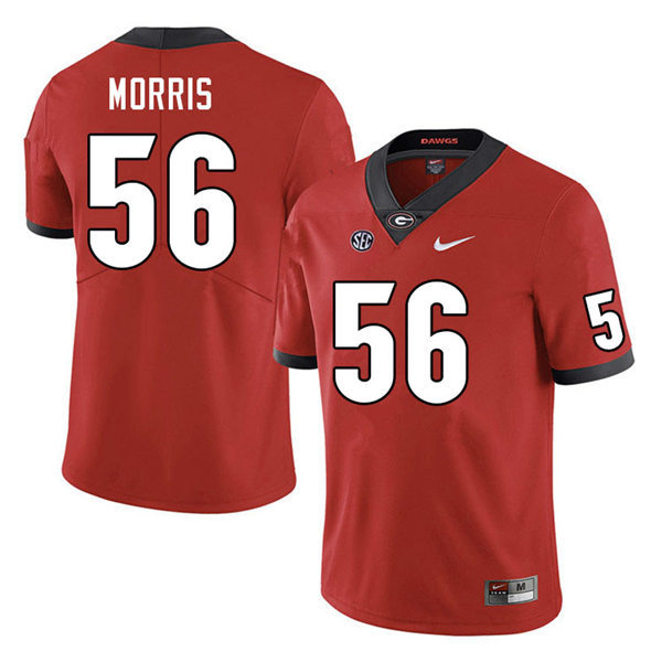 Mens Georgia Bulldogs #56 Micah Morris Nike Red Home College Football Game jersey
