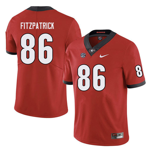 Mens Georgia Bulldogs #86 John FitzPatrick Nike Red Home College Football Game jersey