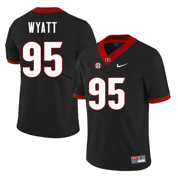 Mens Georgia Bulldogs #95 Devonte Wyatt Nike Black College Football Game jersey