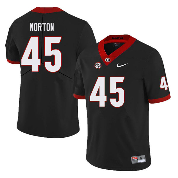 Mens Georgia Bulldogs #45 Bill Norton Nike Black College Football Game jersey