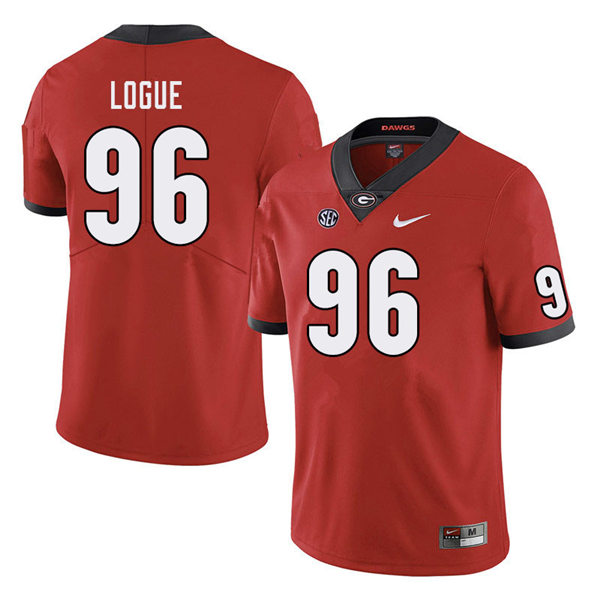 Mens Georgia Bulldogs #96 Zion Logue Nike Red Home College Football Game jersey