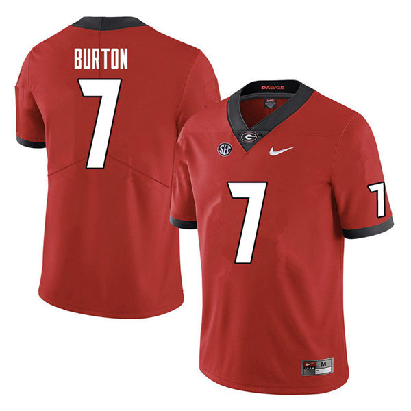 Mens Georgia Bulldogs #7 Jermaine Burton Nike Red Home College Football Game jersey