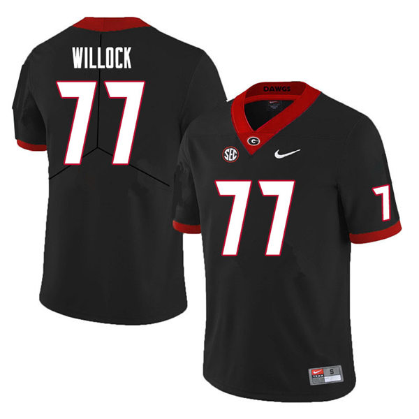 Mens Georgia Bulldogs #77 Devin Willock Nike Black College Football Game jersey