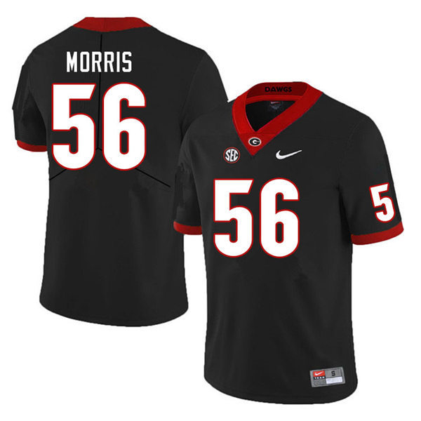 Mens Georgia Bulldogs #56 Micah Morris Nike Black College Football Game jersey