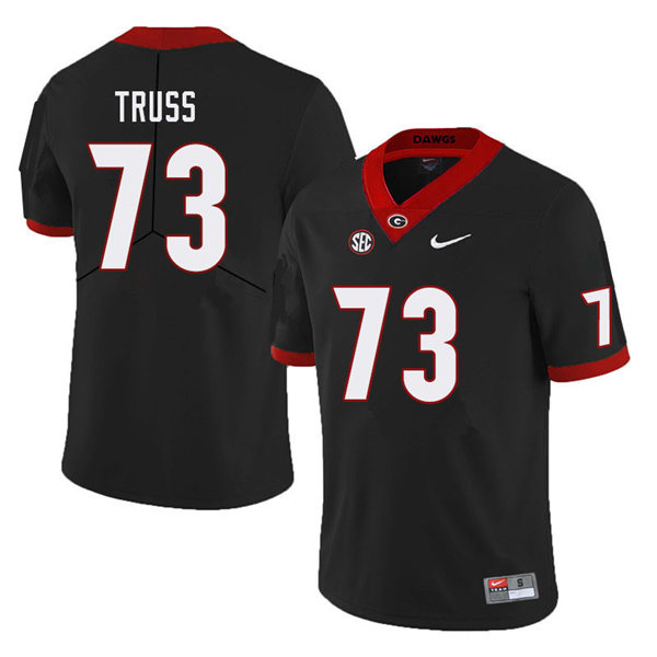 Mens Georgia Bulldogs #73 Xavier Truss Nike Black College Football Game jersey