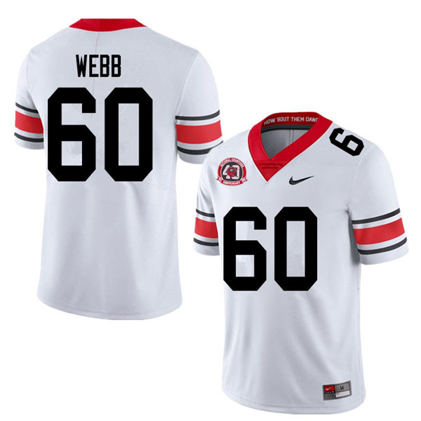 Mens Georgia Bulldogs #60 Clay Webb Nike 40th anniversary white alternate football jersey