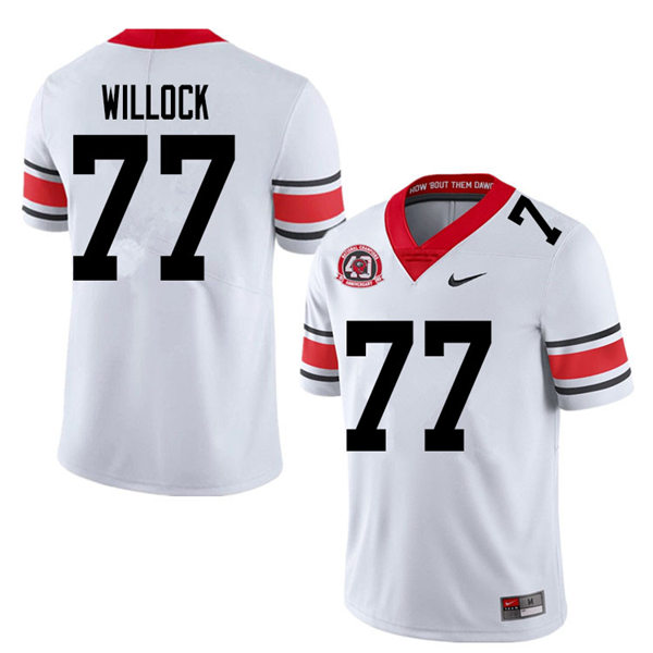 Mens Georgia Bulldogs #77 Devin Willock Nike 40th anniversary white alternate football jersey