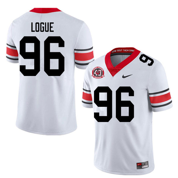 Mens Georgia Bulldogs #96 Zion Logue Nike 40th anniversary white alternate football jersey