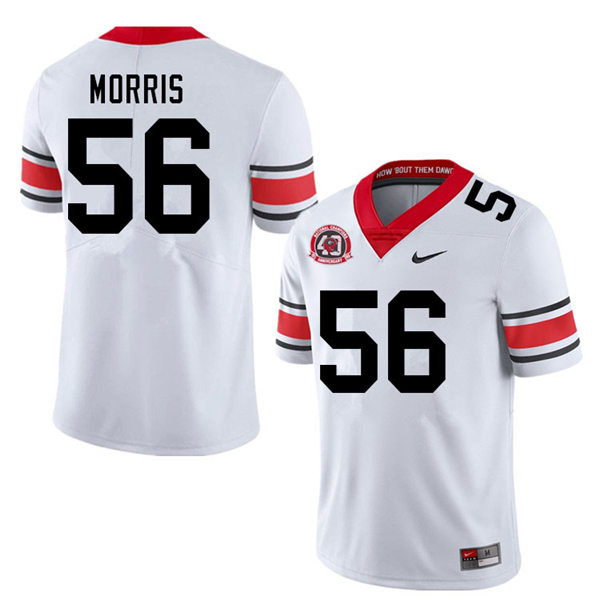 Mens Georgia Bulldogs #56 Micah Morris Nike 40th anniversary white alternate football jersey