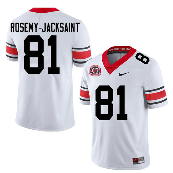 Mens Georgia Bulldogs #81 Marcus Rosemy-Jacksaint Nike 40th anniversary white alternate football jersey