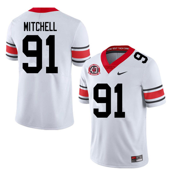 Mens Georgia Bulldogs #91 Tymon Mitchell Nike 40th anniversary white alternate football jersey