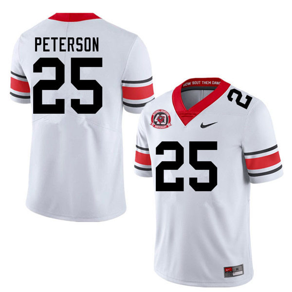 Mens Georgia Bulldogs #25 Steven Peterson Nike 40th anniversary white alternate football jersey