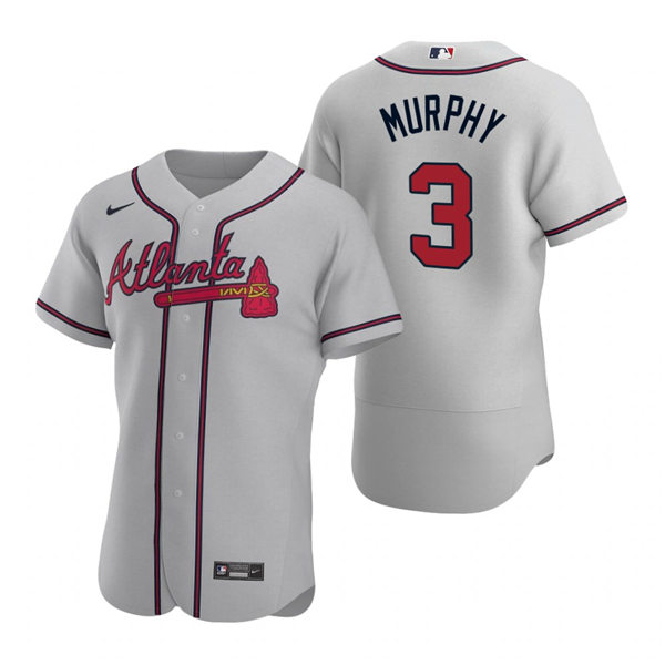 Mens Atlanta Braves Throwback Player #3 Dale Murphy Nike Grey Away Flex Base Jersey 