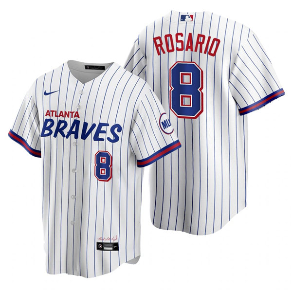 Mens Atlanta Braves #8 Eddie Rosario Nike White 2021 City Connect Replica Jersey