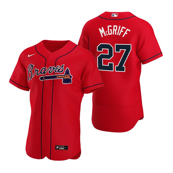Mens Atlanta Braves Retired Player #27 Fred McGriff Nike Red Alternate Flex Base Jersey 