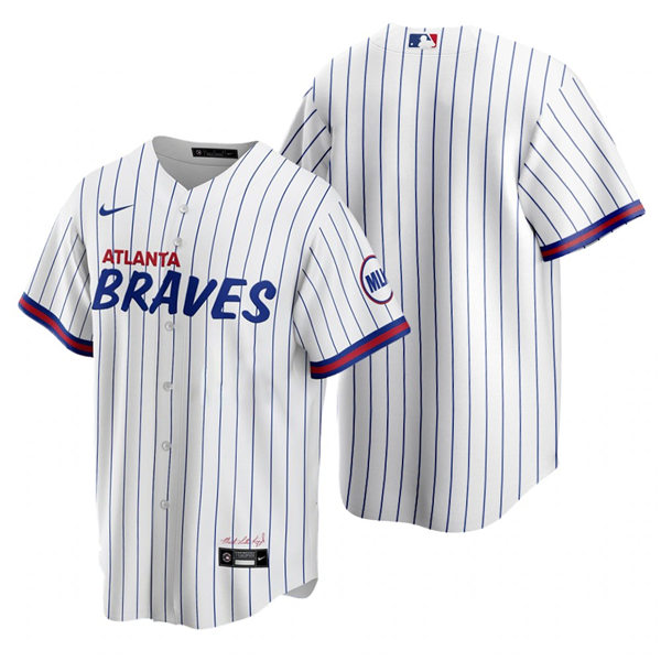 Mens Atlanta Braves Blank Nike White 2021 City Connect Team Replica Jersey