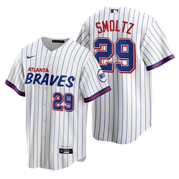 Mens Atlanta Braves #29 John Smoltz Nike White 2021 City Connect Replica Jersey