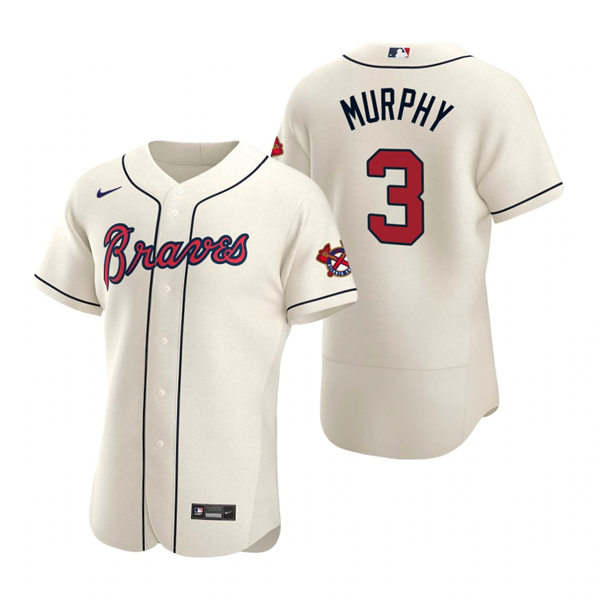 Mens Atlanta Braves Throwback Player #3 Dale Murphy Nike Cream Alternate Flex Base Jersey 