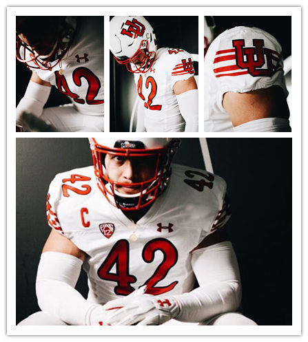 Mens Utah Utes #42 Mika Tafua Under Armour 2021 White Retro Throwback Football Jersey