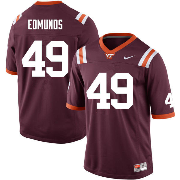 Mens Virginia Tech Hokies #49 Tremaine Edmunds Maroon Nike Football Performance Jersey