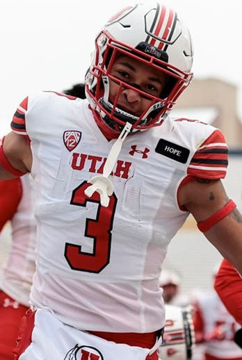 Mens Utah Utes #3 Ja'Quinden Jackson Under Armour White stripe Sleeves Football Game Jersey