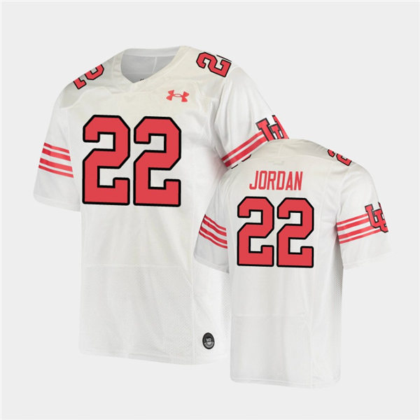 Mens Utah Utes #22 Ty Jordan Under Armour 2021 White Retro Throwback Football Jersey