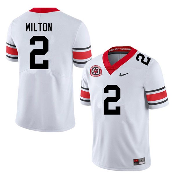 Mens Georgia Bulldogs #2 Kendall Milton Nike 40th anniversary white alternate football jersey