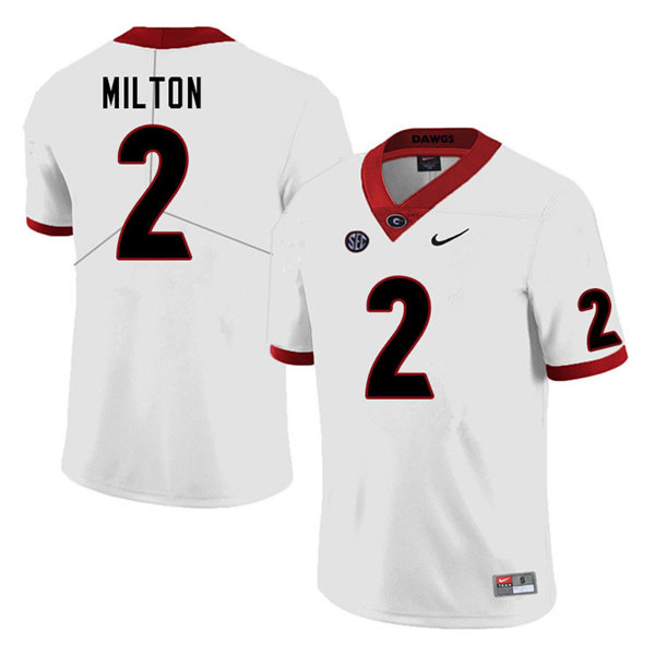 Mens Georgia Bulldogs #2 Kendall Milton Nike white football Game Jersey